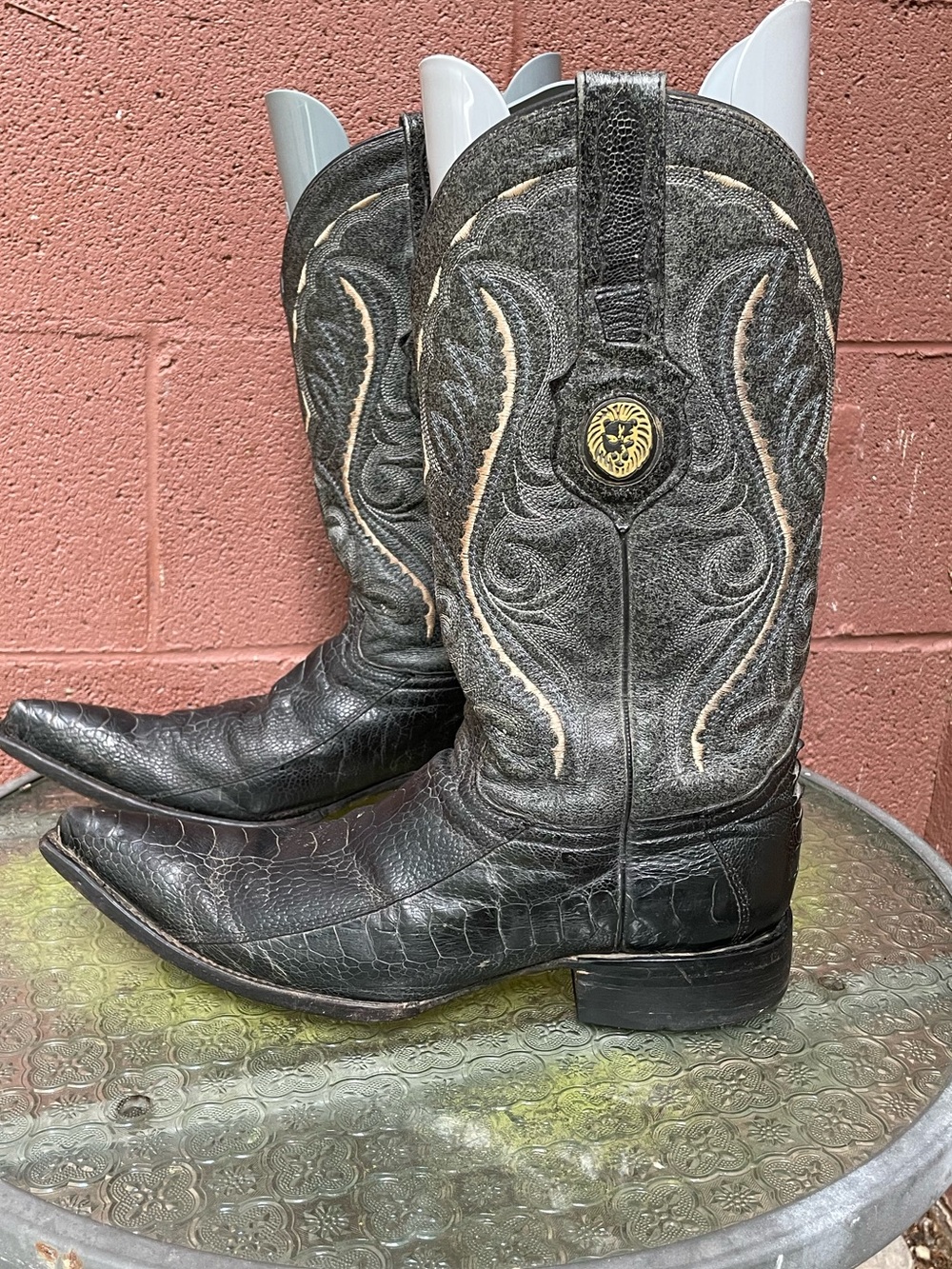 Lamasini Exotic Caiman Leather Western Boots Size 7.5 Men’s